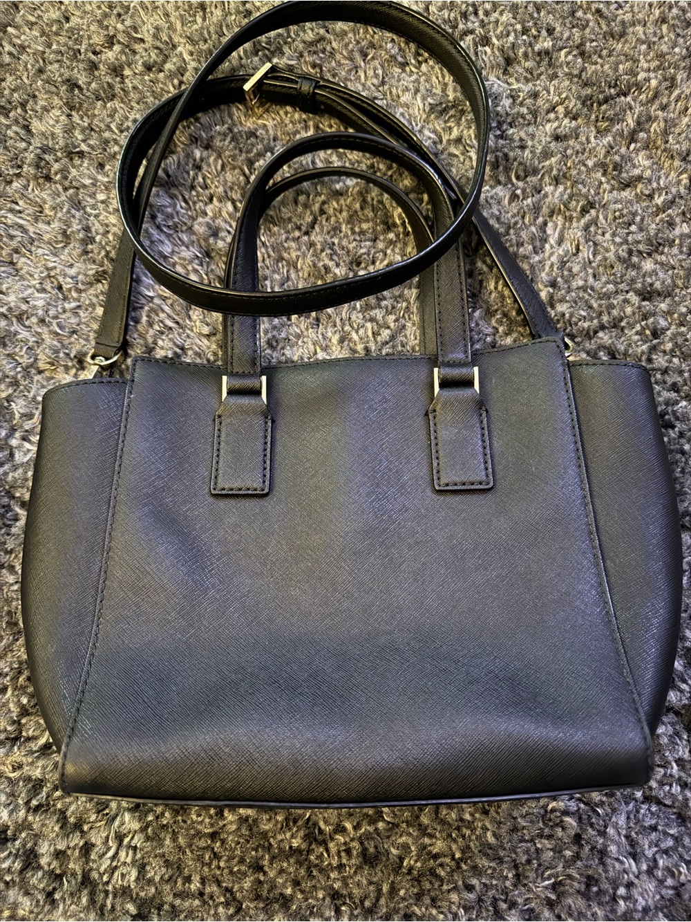 kate spade black saffiano leather satchel with gold hardware - Picture 2 of 3